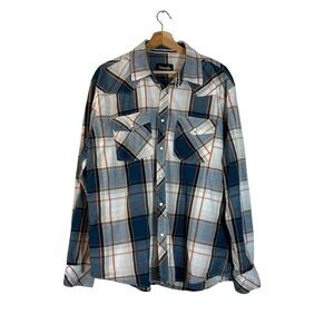 Venzulia Mens Western Snap Button Down Long Sleeve Shirt Size XL